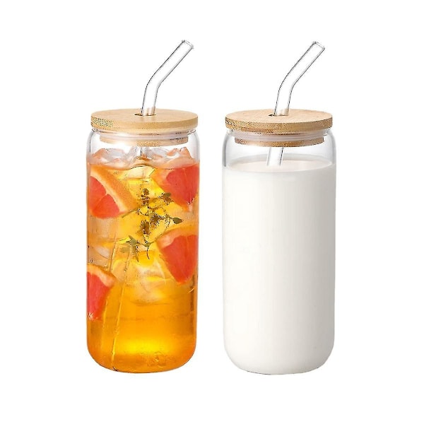 600 ml Kirkas Himmeä Sublimaatioaihio Lasi Mason Purkki Oluttölkkilasi Kuppi Bambukannella