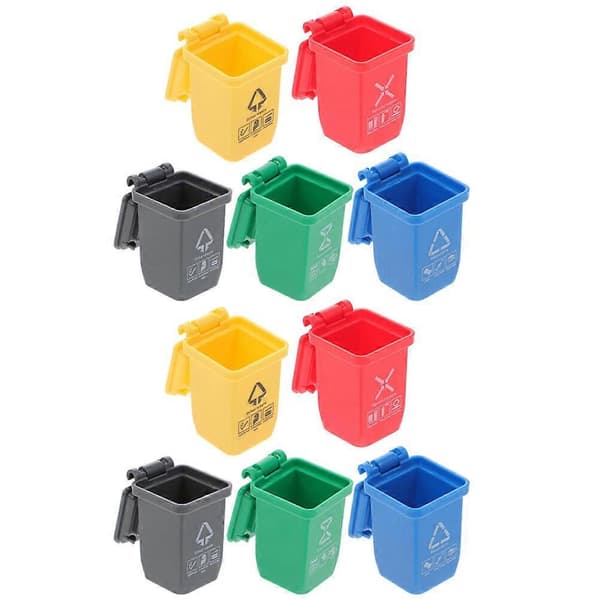 10 st Mini Soptunna Modell Dockhus Soptunna Sortering Miniatyr Scen Modell