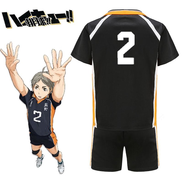 All Team Uniform Nekoma High School Cosplay Kostym Karasino Haikyuu Shoyo Hinata Kageyama Tobio Daichi volleybolltröja Black 3 XXL