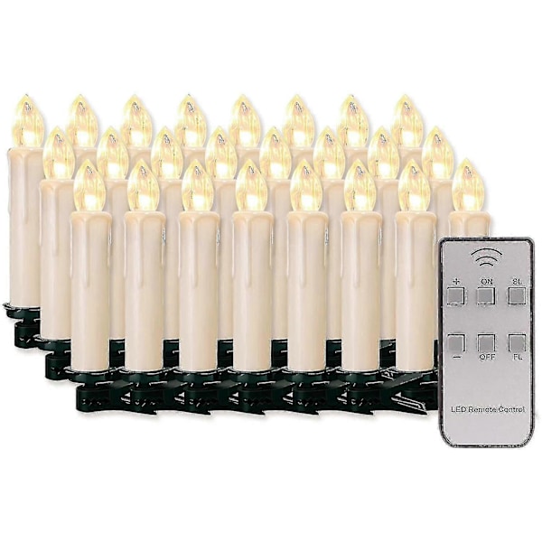 20 stk LED-lys, LED-julelys, trådløse, dimmbare, flammefrie julelys til juletre, julepynt, bryllup, bursdag