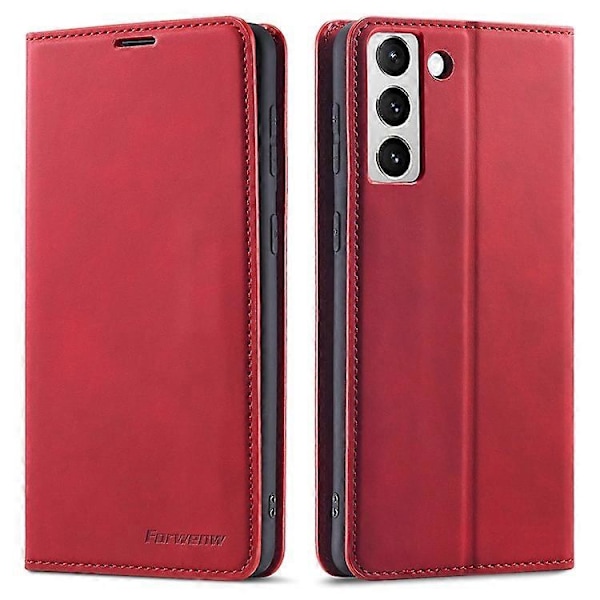 FORWENW Kompatibelt för Samsung Galaxy S23+ Hudvänligt Läder Mobiltelefonfodral Ställ Fantasy Series Flip Plånboksfodral Red