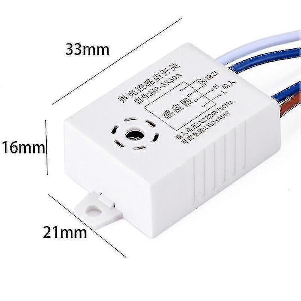 220v Lyd- og stemmesensor - intelligent automatisk på/av lysbryter