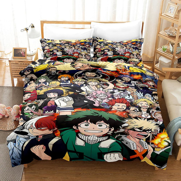 Anime Cover Hero Academia 3d Printed Sängkläder Set Påslakan Quilt Cover Örngott Barn Present Färg 13 140x210cm