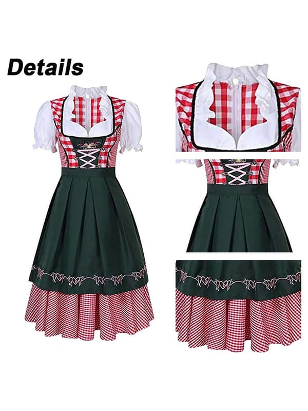 Dirndl med forkle for Oktoberfest - Bayersk tradisjonskjole for kvinner L