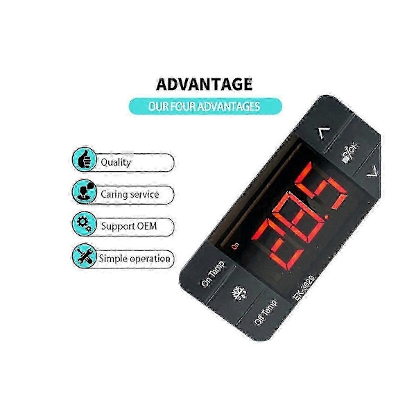 EK-3020 Digital Temperaturregulator 220V Termostatsensor Kylskåp Kylning Avfrostning