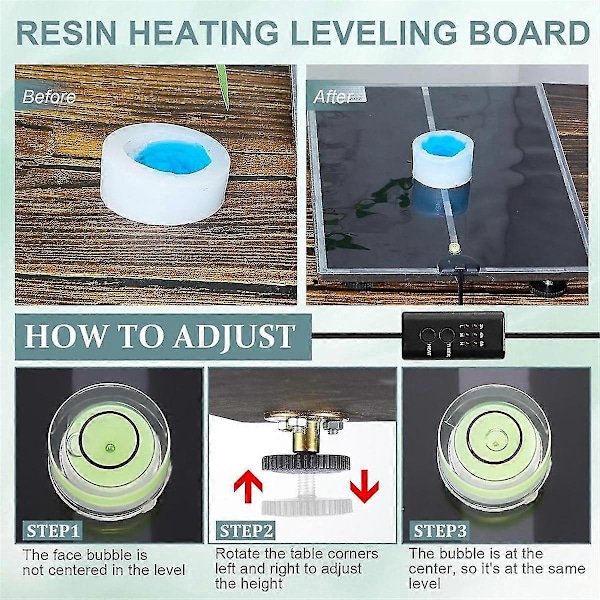 Resin Opvarmnings Nivelleringsplade til Epoxy Resin Sæt 41,9 cm X 27,9 cm Justerbart Selvnivellerende Bord til D