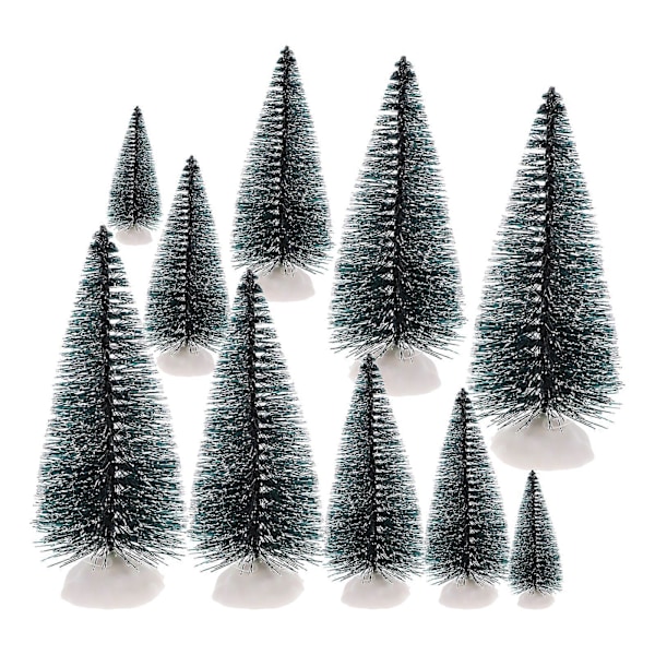 10 stk Mini Kunstig Juletre Miniatyr Bordplate Juletre Julebord Dekor