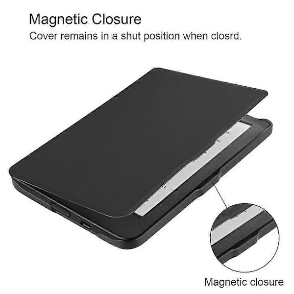 PU Läder Smart Magnetisk Flip Fodral Kompatibelt För Kobo Clara HD Black