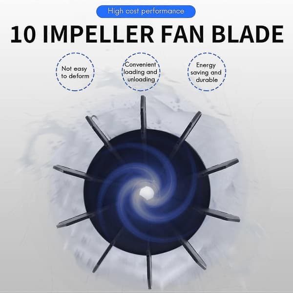 Amico udskiftningsblæser til luftkompressor med 0,5\" indre diameter og 10 blade, sort