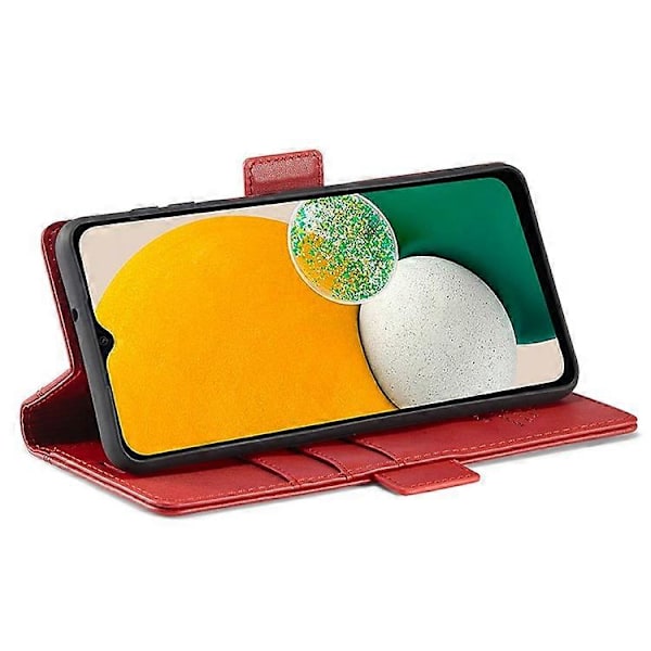 LC.IMEEKE Kompatibel med Samsung Galaxy A55 5G Etui Magnetisk PU Læder Cover med Hardware Logo Red