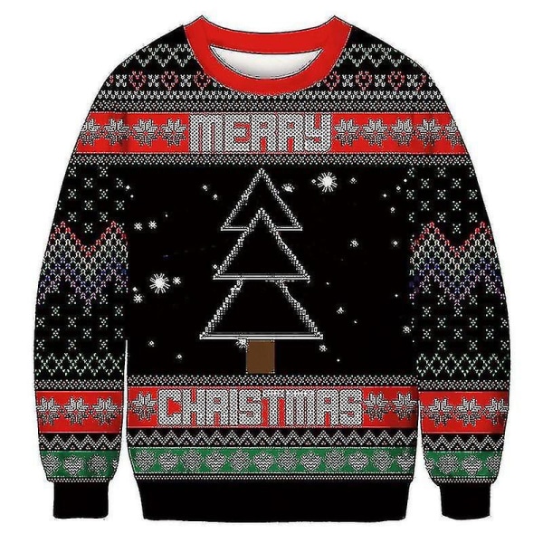 Unisex jultröja 3d digitalt print Holiday Party Crew Neck Sweatshirt Pullover BFT162 XXXXXL