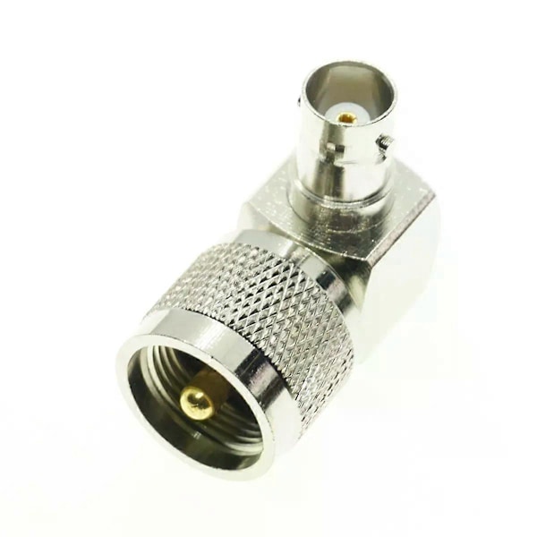 1 stk. høykvalitets Q9 BNC hunn til UHF PL259 SO239 PL-259 SO-239 hann 90 graders rettvinklet kontakt messing RF-kontaktadapter
