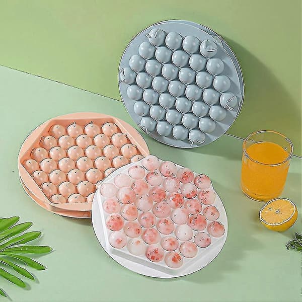 2-pack hexagon rund iskubbricka med lock, mini cirkel isboll-a