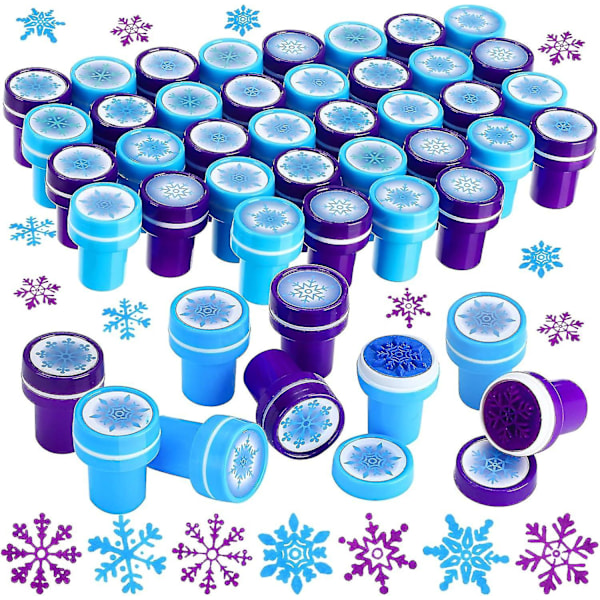 36 Stycken Vinter Snöflinga Stämplar Plast Färgade Stämplar Blandade Snöflinga Stämplar För Korttillverkning Jul Fest Favörer, 6 Stilar