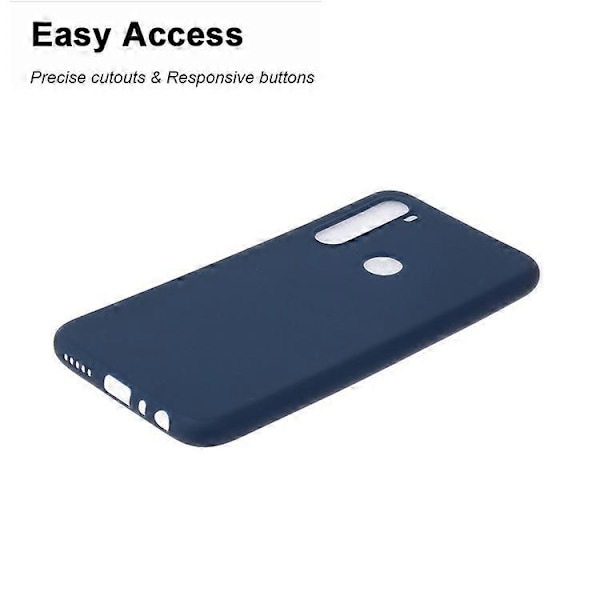 Blødt frostet TPU-cover kompatibelt med Xiaomi Redmi Note 8 DarkBlue