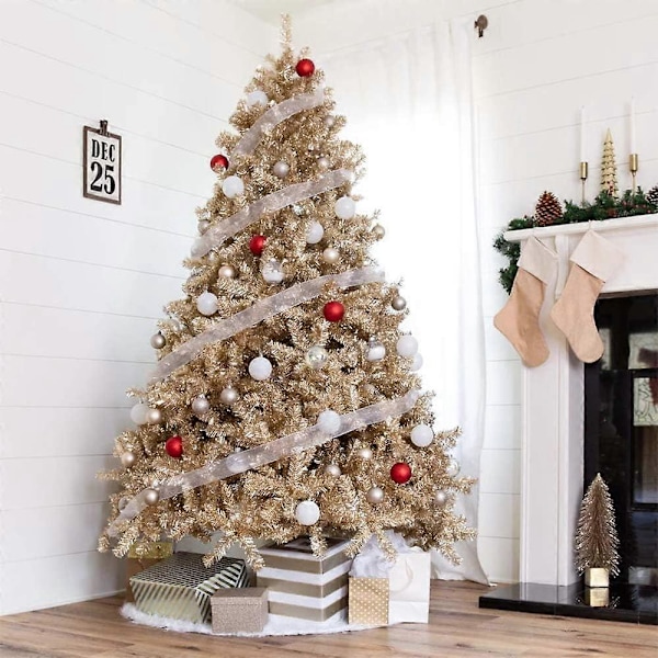Juletræstæppe, 122 cm Hvidt Blødt Kunstpels Juletræstæpper Plys Julepynt, Hvide Ornamenter Juletræstæpper Julepynt