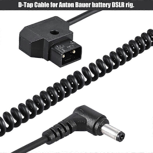 Spiralvriden 1m/3.28ft D-tap 2pin Hane Till DC 5.5 X 2.1mm Adapterkabel Förlängning Elastisk Linje För Anton V (haoyi