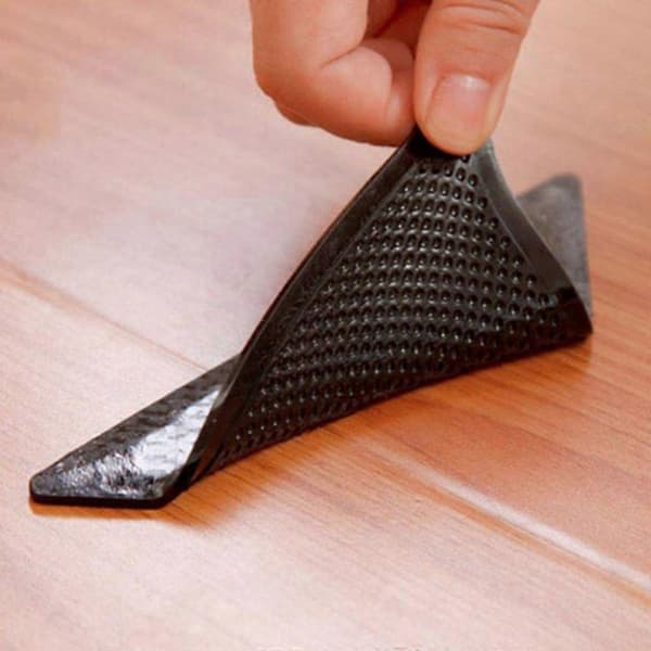 4-pack halkfria, tvättbara mattunderlägg