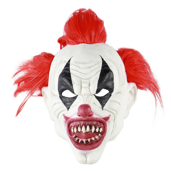 Clownmask Halloween Skrämmande atmosfär Dekorativa rekvisita Set Prank Rolig Dress Up Latexmask