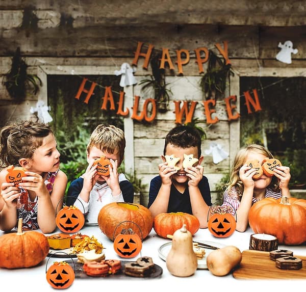10-pack Mini Halloween Pumpa Hink Bärbar Barn Pumpa Godis Hink Pumpa