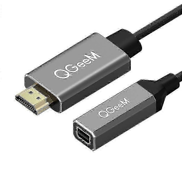 QGeeM HDMI-kompatibel til Mini DP Konverter Adapterkabel UHD 4K@30Hz Plug and Play