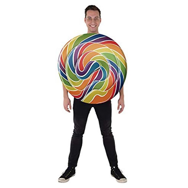 Vuxna flickor Rainbow Candy Fancy Dress Tunika Halloween Dräkt Män 2022 Barn Lollipop Kostym Kids