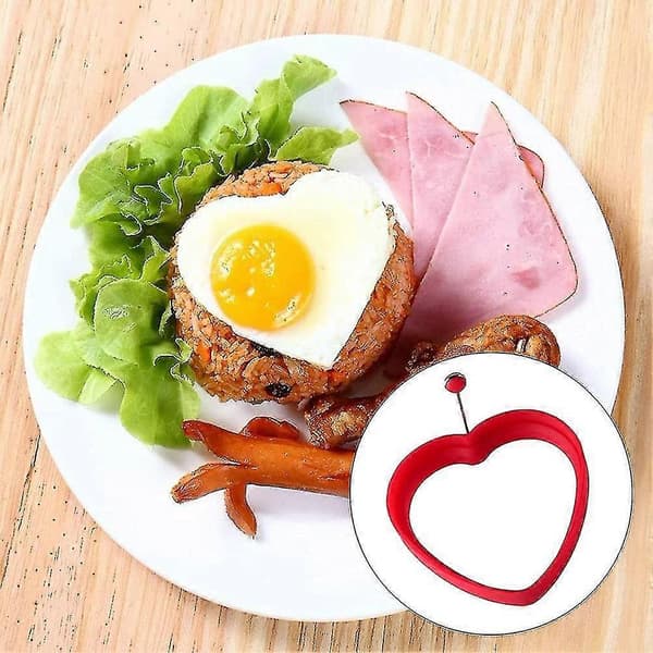 4 stk. stekeform for egg, stekeform i silikon for egg, eggering, kreativ omelettform, blomst