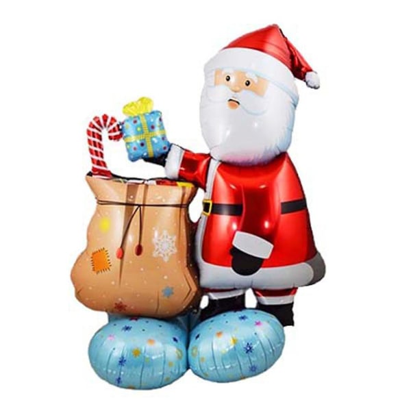 Jultomten Snögubbe Xmas Tree Folie Ballonger Xmas Party Dekoration Ballonger Prydnad Present Santa Claus