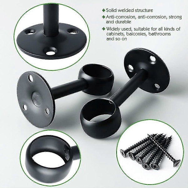 Gardinstångsfäste Garderobsstångsfäste Med Skruvar Takfäste Diameter 25mm, 2 st 25mm