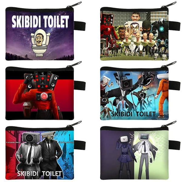 Skibidi Toalett Myntpåse Barn Anime Spelväska Pojke Tjejväska Bärbar förvaringsväska Söt plånbok Dam Sminkväskor Present Skibidi toilet-4