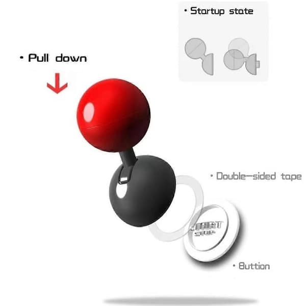 Bil Trykk for å starte-knappvippe, Bilmotor Start Stopp-knapp Joystick, Full metallkule-stang Bil One-Touch Start-knappdeksel Red