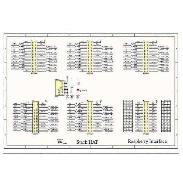 Stack HAT, ett I/O-expansionskit designat för , erbjuder 5 uppsättningar med 2X20 pinheaders, stapla upp till 5 HAT:ar