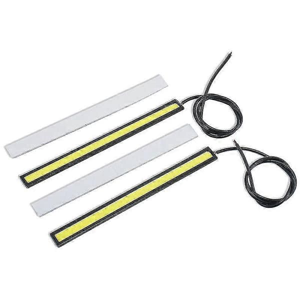 2 x Vanntette Super Lyse Bil DRL Tåkelys COB LED Lys Hvit
