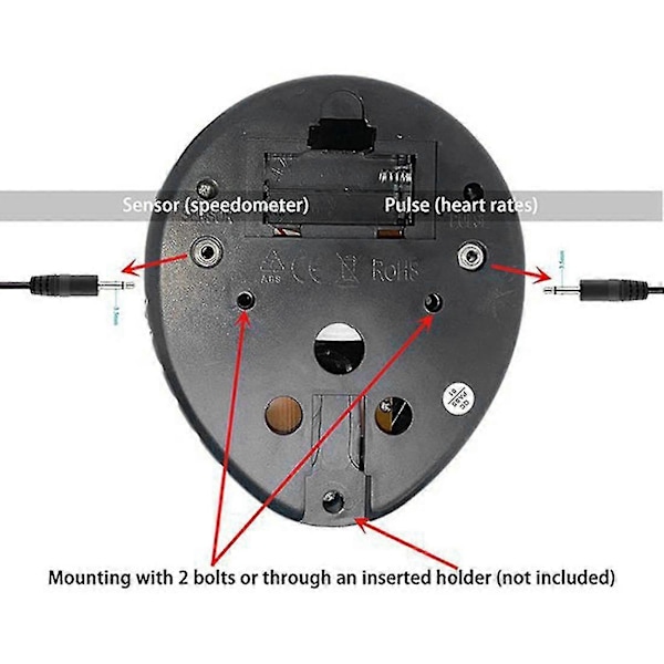 Erstatningsmonitor Speedometer til motionscykel, træningscykelcomputer, uden pulsmåling (sammenfiltring)