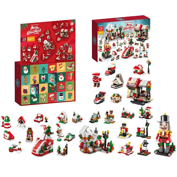 Joulun adventtikalenteri 2023 Lähtölaskenta jouluun Rakennuspalikat 24 päivän kalenteri Lelut Joulun rakennuslelut Lahjat Nutcracker Blind Box