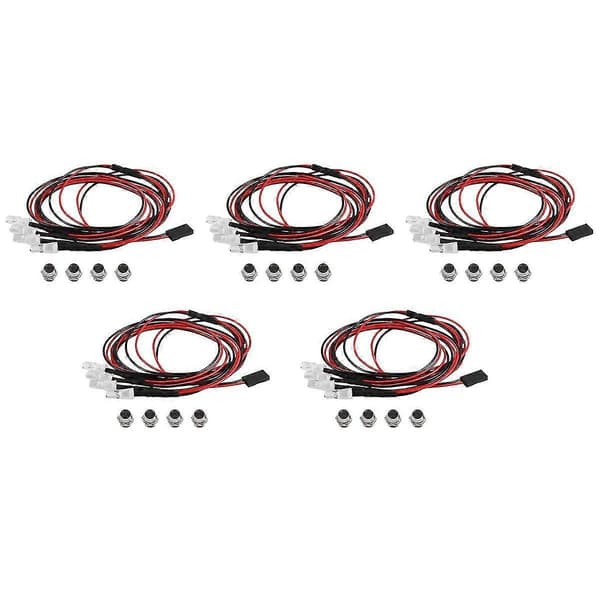 4 RC LED Lyssett for 1/10 RC Bil Lastebil Crawler RC Modell Driftbil Frontlys Baklys, 5mm, Blå