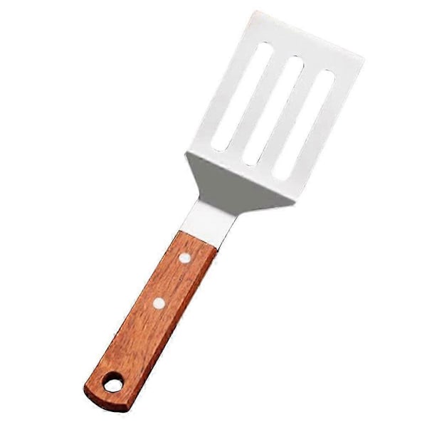 Grillspatel Rustfrit Stål Grillspatel Grill Træhåndtag Grill Bøfspatel Madspatel