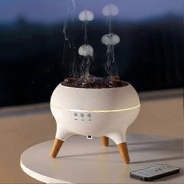 Dansande Maneter Eterisk Olja Diffuser, Unik Manet Aromaterapi Luftfuktare med 7 LED-färger, Fjärrkontroll för Sovrum Kontor