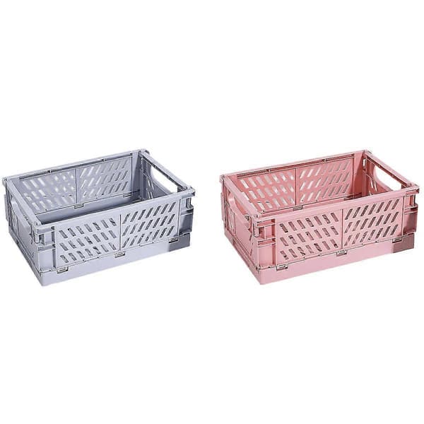 Hopfällbar plast förvaringslåda kosmetikbehållare rosa