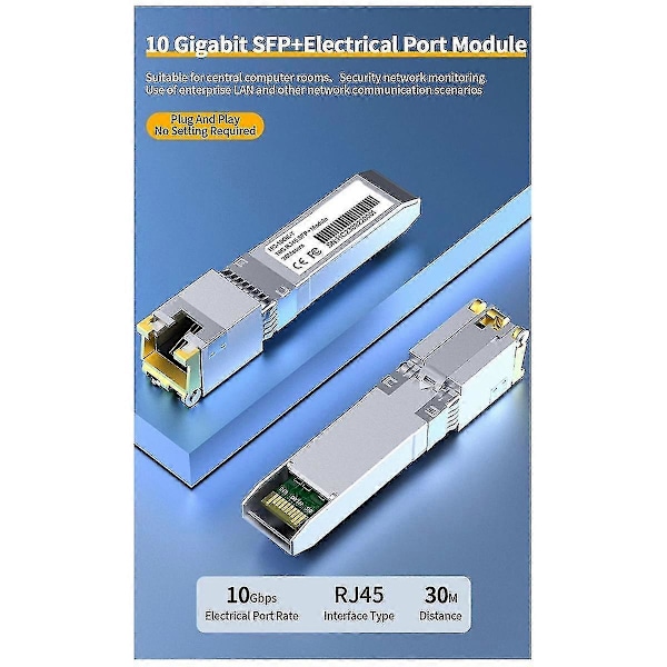 2024 10G SFP+ Modul 10GbE Kobber SFP Moduler Optisk Port Gjør om til RJ45 Ethernet Port Gigabit 1000M Transceiver Modul-YuJia