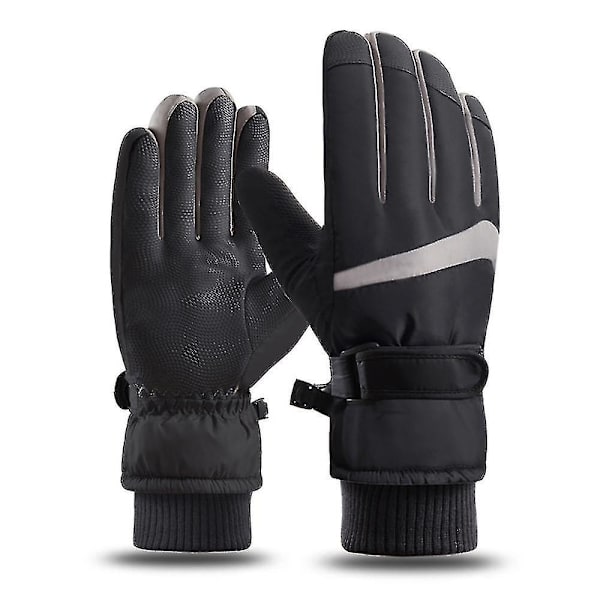 Talvi hiihtohanskat miehille ja naisille ulkoratsastukseen vedenpitävä liukumaton kosketusnäyttö S-xl Black M