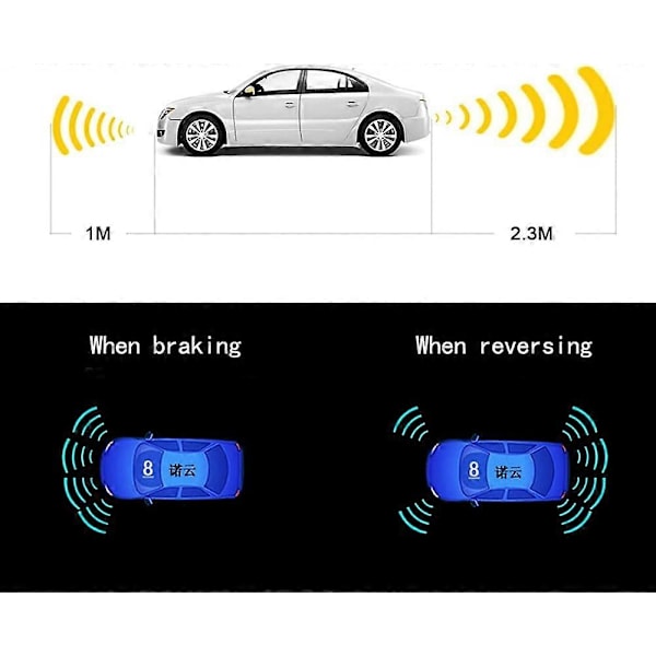 Backup Radar System Bil Auto Køretøj Bakgear med 8 Parkeringssensorer kit Afstandsdetektion LCD Afstandsvisning Lyd