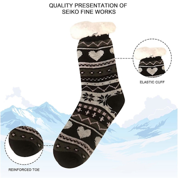 Plysch skidsäkra strumpor förtjockade cashmere inomhusstickade strumpor