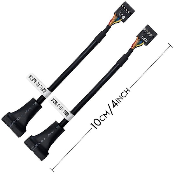 4 kpl Emolevyn sovitinkaapeli, 19-nastainen USB3.0 - 9-nastainen USB2.0 naaras