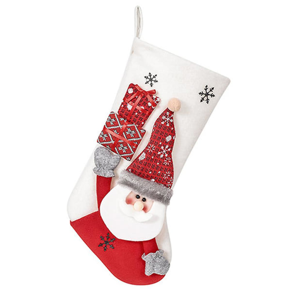 Julstrumpa Snögubbe Jultomte Ren Godis Förvaringspåse Presenthållare Strumpor Påse Xmas Hängande dekoration Santa Claus