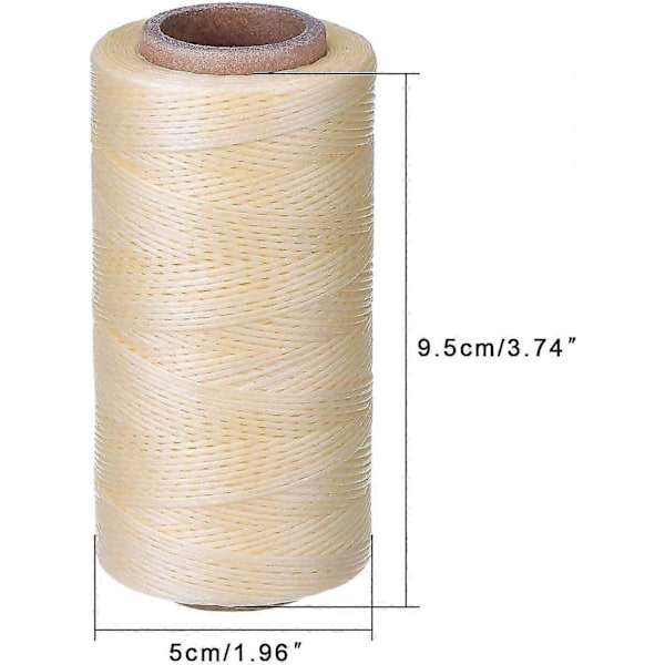 260m 150d 1 mm Läder Sytråd Vaxad Tråd Snöre För Läderhantverk Diy (Beige)