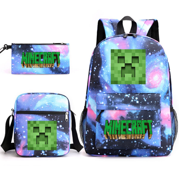 MINECRAFT reppu koululaukku lapsille pojille tytöille peli printed opiskelijoiden kirjalaukku koulutarvikkeet deep blue