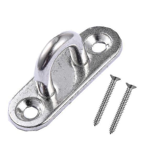 Rektangulær øjeplade i rustfrit stål, M6 304 marine hardware sømkrog og løkke m/12 skruer (4 stk.)