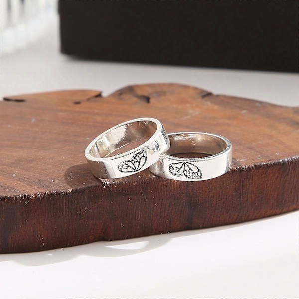 Trendikkäät Punk-sormukset Alloy Butterfly Stacking Ring Opiskelijoille Teineille Siskolle 2 kpl