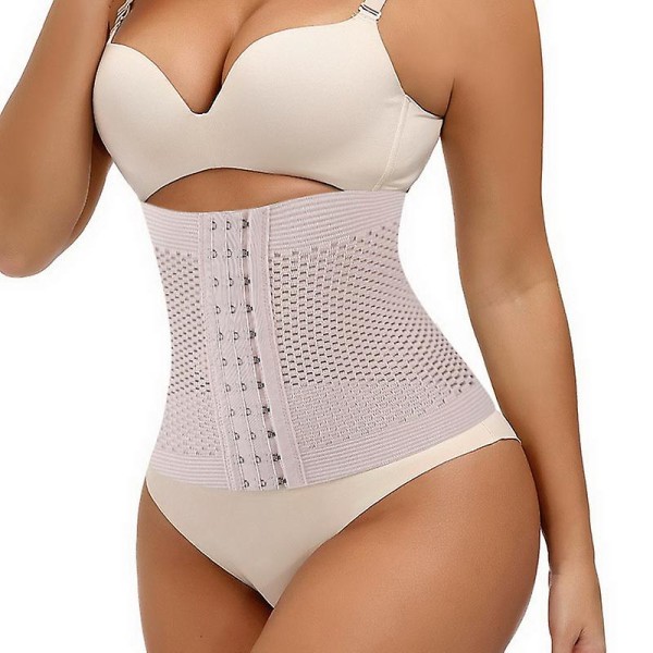 Waist trainer Kroppsformare efter förlossningen Platt mage Korsett bantningsgördel för kvinnor S Skulpterande slida Magkontroll Shapewear Beige1 XL